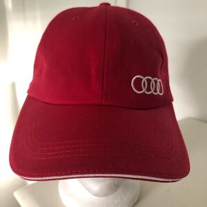 NWOT Audi Red Hat with White Logo Embroidery